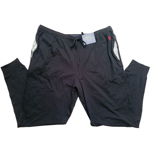 NWT Polo Ralph Lauren Lightweight Cotton BLACK Jogger Sleep Pajama Pants, XL - Picture 1 of 4